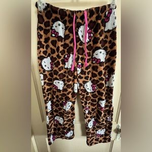 Hello Kitty Cheetah Print Pajama Pants S